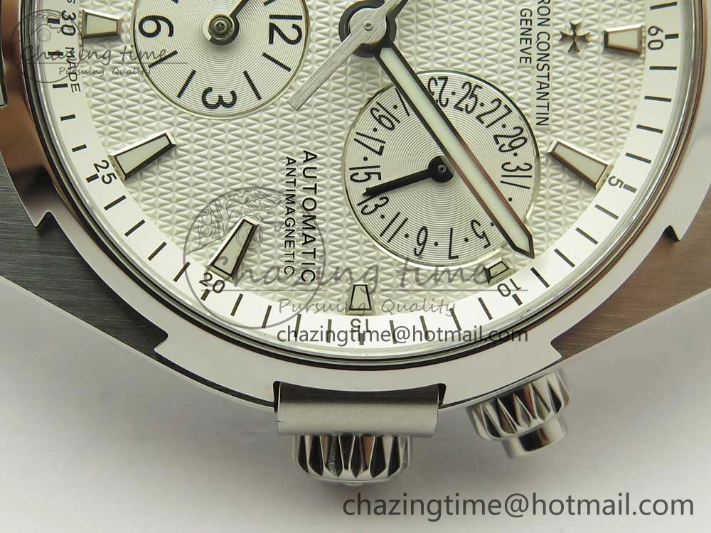 Overseas Dual Time Power Reserve TWA Best Edition White Dial on SS Bracelet A1222