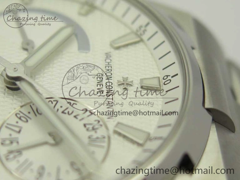 Overseas Dual Time Power Reserve TWA Best Edition White Dial on SS Bracelet A1222