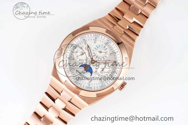 Overseas Perpetual Calendar RG 8F Best Edition Silver Dial on RG Bracelet A1120