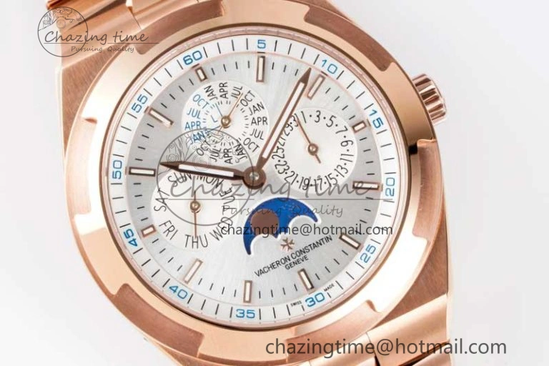 Overseas Perpetual Calendar RG 8F Best Edition Silver Dial on RG Bracelet A1120