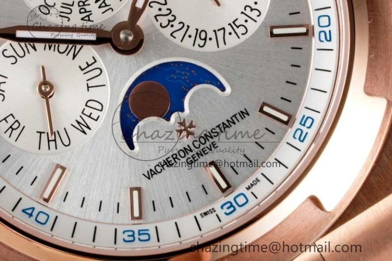 Overseas Perpetual Calendar RG 8F Best Edition Silver Dial on RG Bracelet A1120