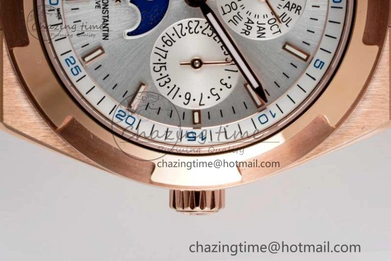 Overseas Perpetual Calendar RG 8F Best Edition Silver Dial on RG Bracelet A1120