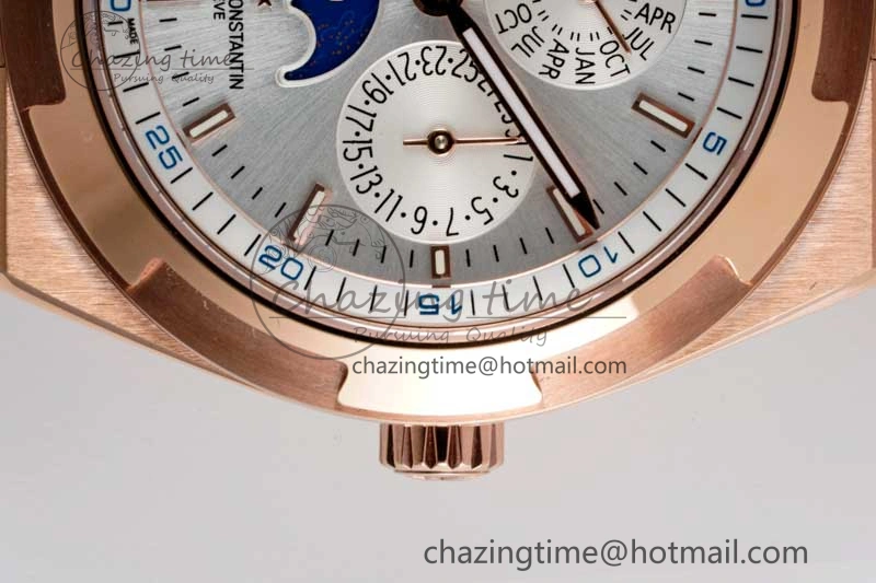 Overseas Perpetual Calendar RG 8F Best Edition Silver Dial on RG Bracelet A1120