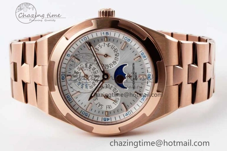 Overseas Perpetual Calendar RG 8F Best Edition Silver Dial on RG Bracelet A1120