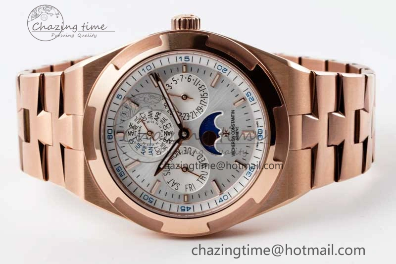 Overseas Perpetual Calendar RG 8F Best Edition Silver Dial on RG Bracelet A1120