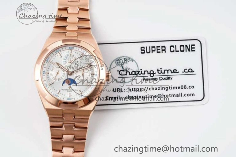 Overseas Perpetual Calendar RG 8F Best Edition Silver Dial on RG Bracelet A1120