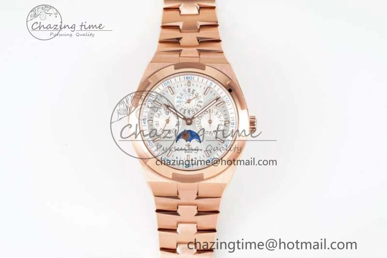 Overseas Perpetual Calendar RG 8F Best Edition Silver Dial on RG Bracelet A1120