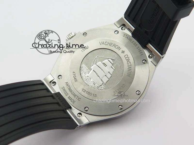 Overseas SS JJF 1:1 Best Edition Black Dial On Rubber Strap MIYOTA 9015