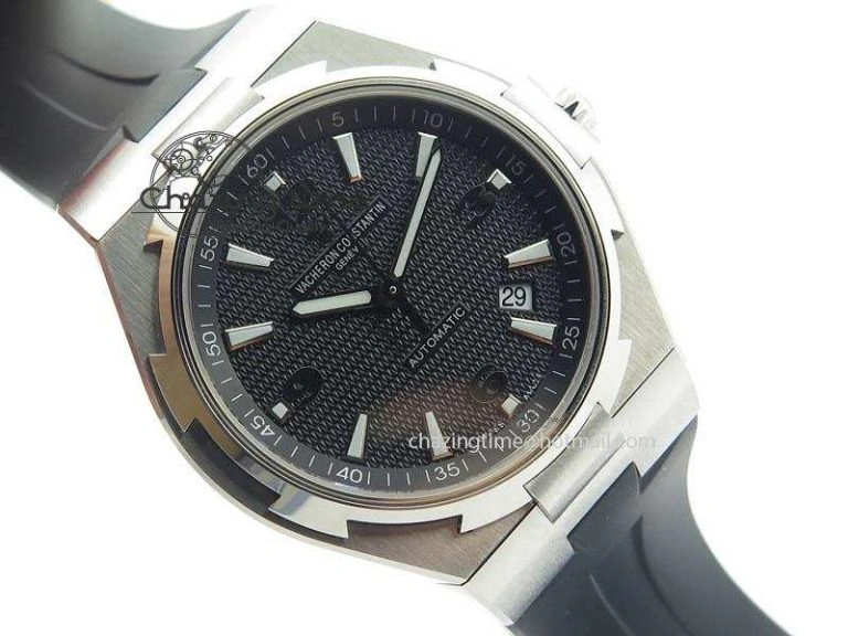 Overseas SS JJF 1:1 Best Edition Black Dial On Rubber Strap MIYOTA 9015