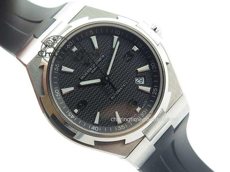 Overseas SS JJF 1:1 Best Edition Black Dial On Rubber Strap MIYOTA 9015