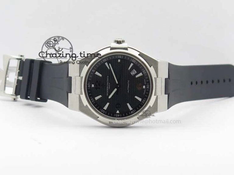 Overseas SS JJF 1:1 Best Edition Black Dial On Rubber Strap MIYOTA 9015