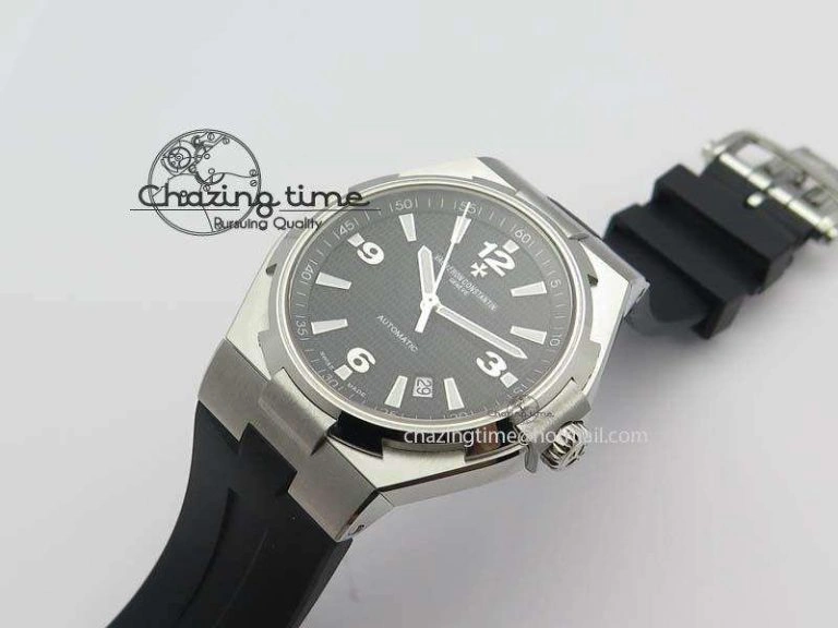 Overseas SS JJF 1:1 Best Edition Black Dial On Rubber Strap MIYOTA 9015