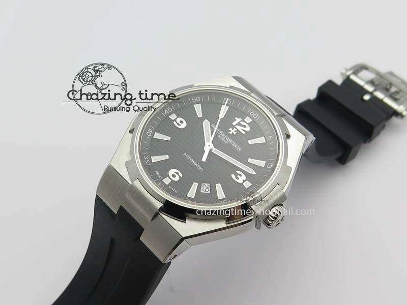 Overseas SS JJF 1:1 Best Edition Black Dial On Rubber Strap MIYOTA 9015