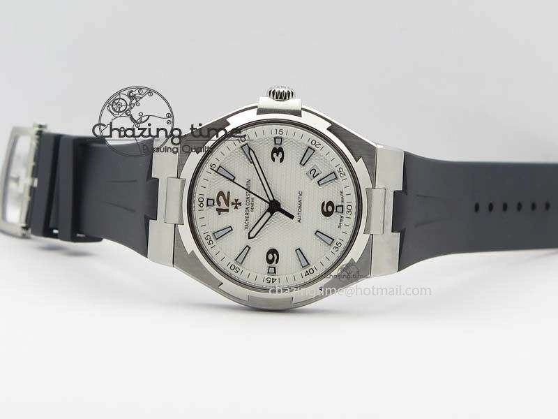 Overseas SS JJF 1:1 Best Edition White Dial On Rubber Strap MIYOTA 9015