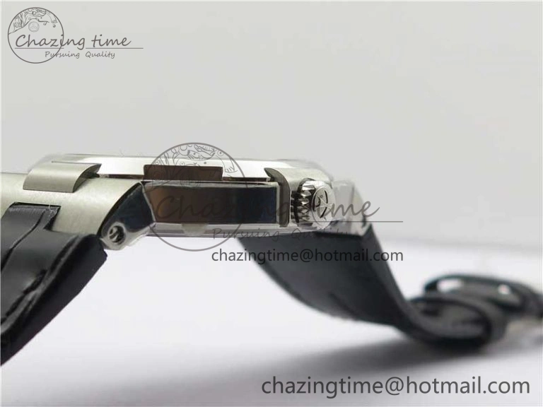 Overseas SS MKS 1:1 Best Edition Black Dial on Black Leather Strap MIYOTA 9015