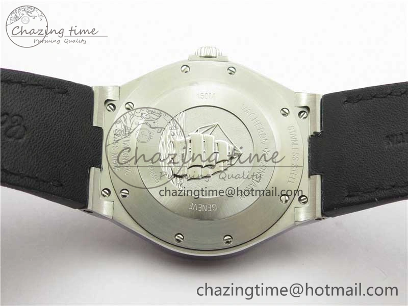 Overseas SS MKS 1:1 Best Edition Black Dial on Black Leather Strap MIYOTA 9015