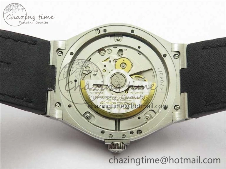 Overseas SS MKS 1:1 Best Edition Black Dial on Black Leather Strap MIYOTA 9015