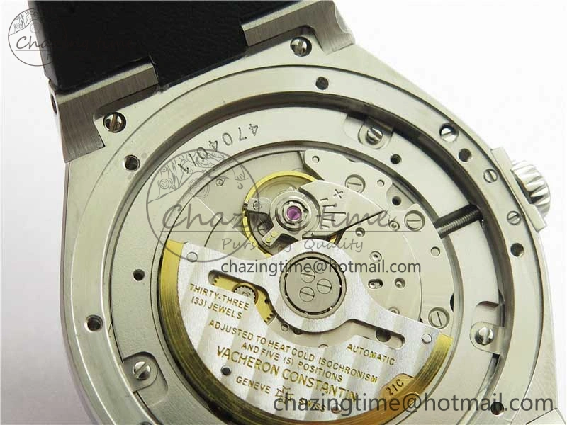 Overseas SS MKS 1:1 Best Edition Black Dial on Black Leather Strap MIYOTA 9015