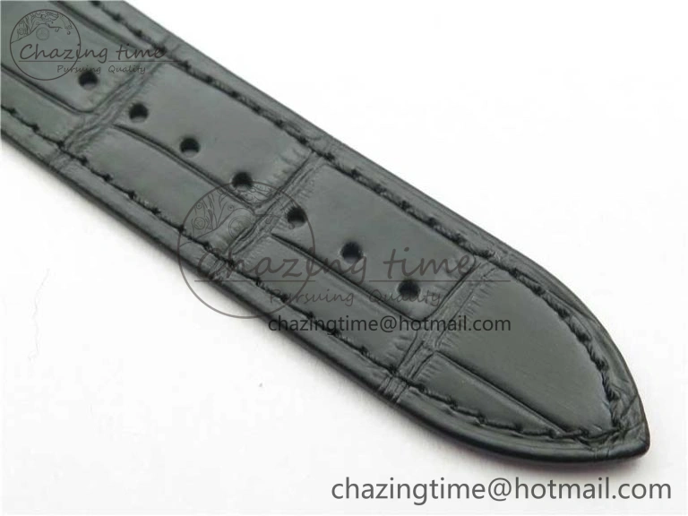 Overseas SS MKS 1:1 Best Edition Black Dial on Black Leather Strap MIYOTA 9015