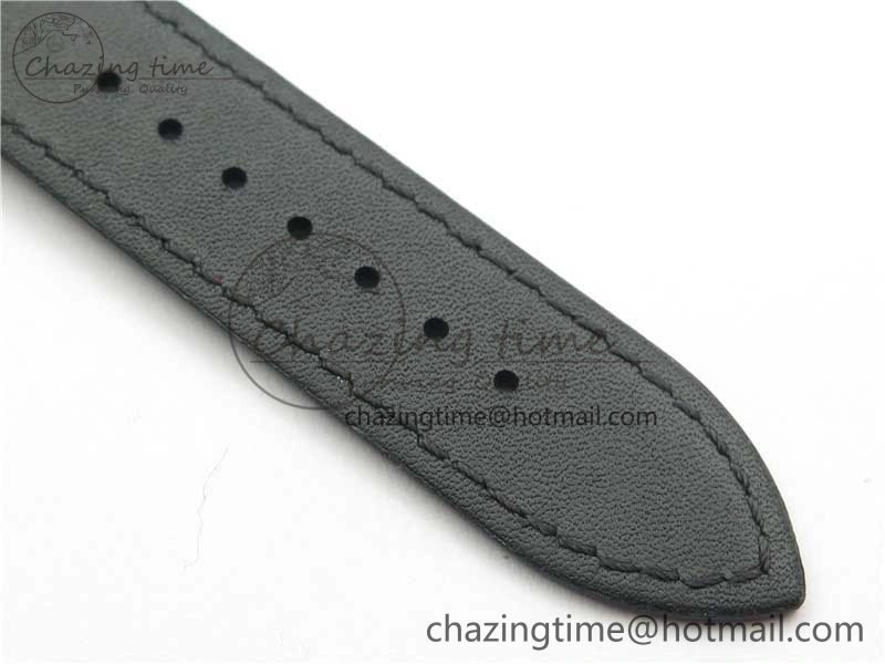 Overseas SS MKS 1:1 Best Edition Black Dial on Black Leather Strap MIYOTA 9015