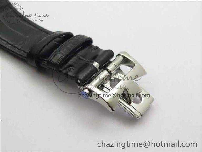 Overseas SS MKS 1:1 Best Edition Black Dial on Black Leather Strap MIYOTA 9015