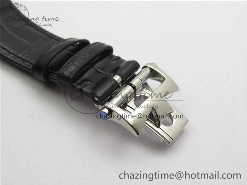 Overseas SS MKS 1:1 Best Edition Black Dial on Black Leather Strap MIYOTA 9015