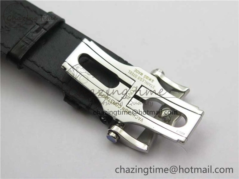Overseas SS MKS 1:1 Best Edition Black Dial on Black Leather Strap MIYOTA 9015