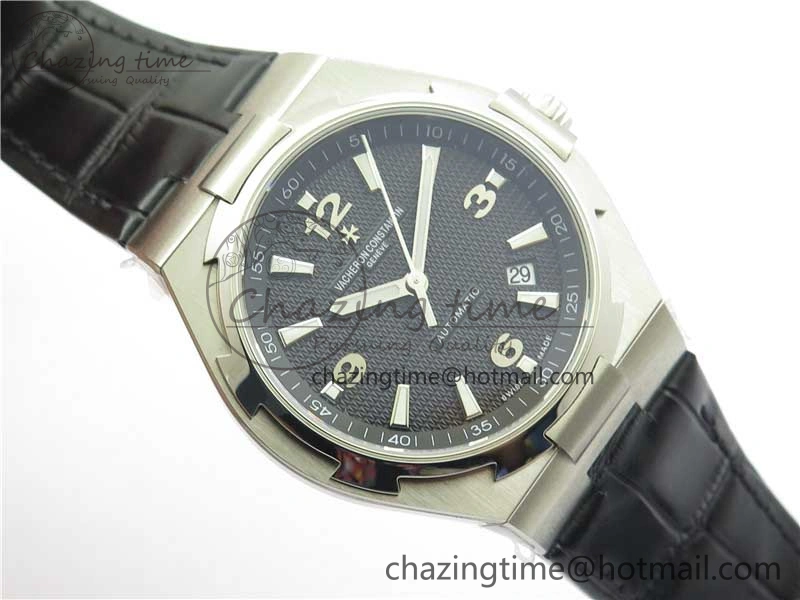Overseas SS MKS 1:1 Best Edition Black Dial on Black Leather Strap MIYOTA 9015