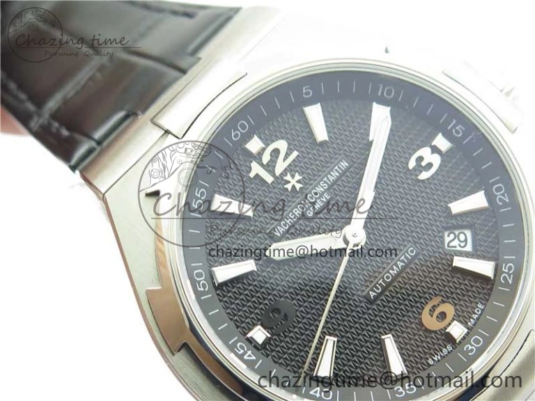 Overseas SS MKS 1:1 Best Edition Black Dial on Black Leather Strap MIYOTA 9015