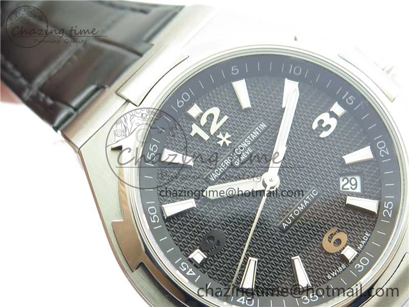 Overseas SS MKS 1:1 Best Edition Black Dial on Black Leather Strap MIYOTA 9015