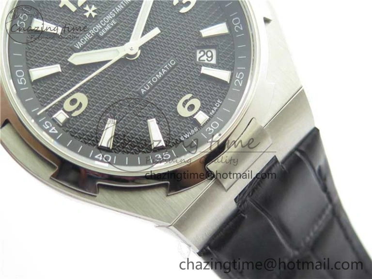 Overseas SS MKS 1:1 Best Edition Black Dial on Black Leather Strap MIYOTA 9015
