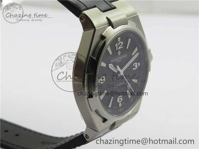 Overseas SS MKS 1:1 Best Edition Black Dial on Black Leather Strap MIYOTA 9015