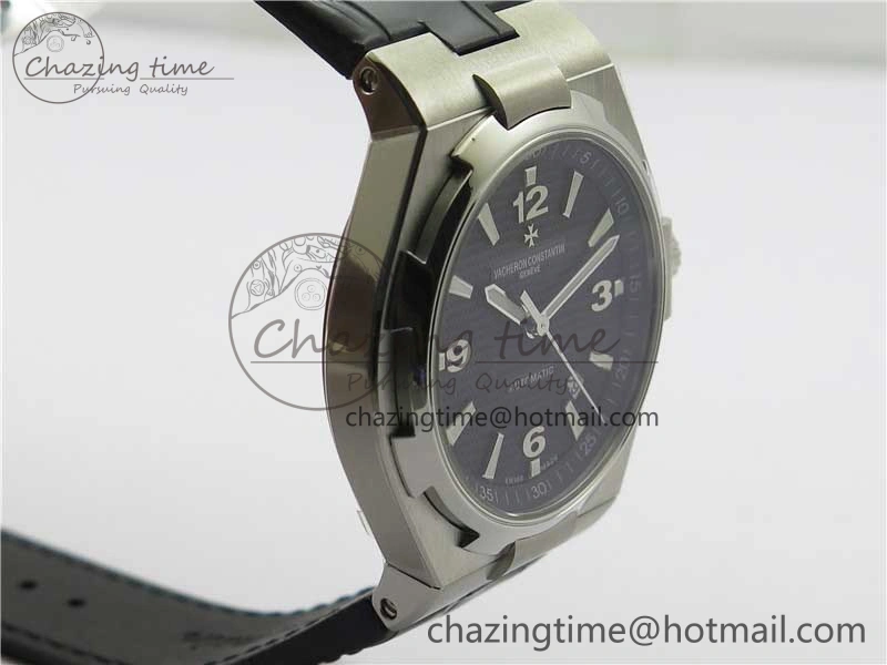 Overseas SS MKS 1:1 Best Edition Black Dial on Black Leather Strap MIYOTA 9015
