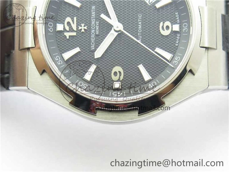 Overseas SS MKS 1:1 Best Edition Black Dial on Black Leather Strap MIYOTA 9015