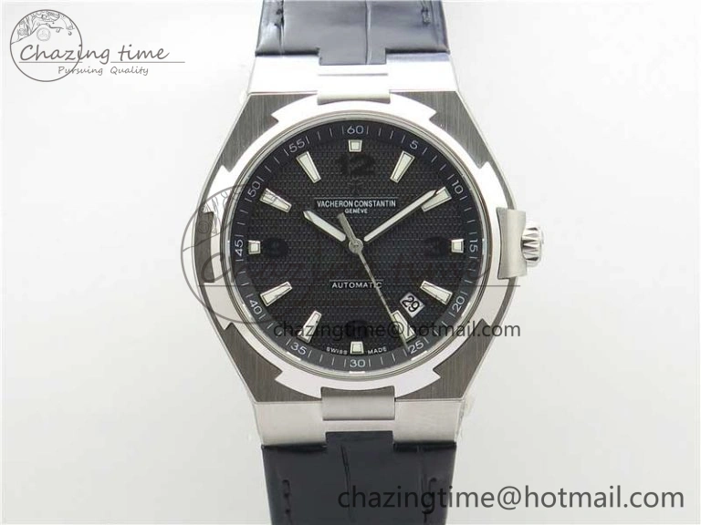 Overseas SS MKS 1:1 Best Edition Black Dial on Black Leather Strap MIYOTA 9015
