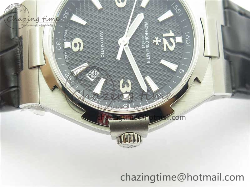 Overseas SS MKS 1:1 Best Edition Black Dial on Black Leather Strap MIYOTA 9015