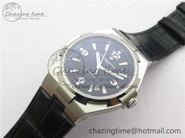 Overseas SS MKS 1:1 Best Edition Black Dial on Black Leather Strap MIYOTA 9015