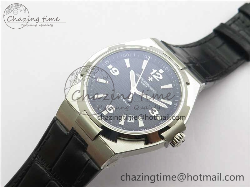 Overseas SS MKS 1:1 Best Edition Black Dial on Black Leather Strap MIYOTA 9015