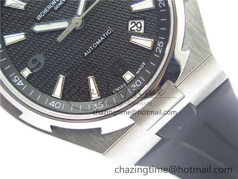 Overseas SS MKS 1:1 Best Edition Black Dial on Black Rubber Strap MIYOTA 9015
