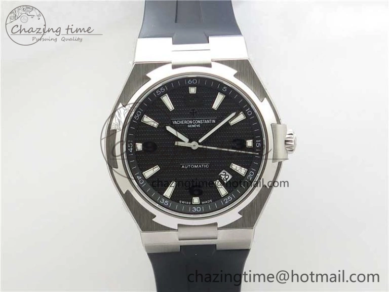 Overseas SS MKS 1:1 Best Edition Black Dial on Black Rubber Strap MIYOTA 9015