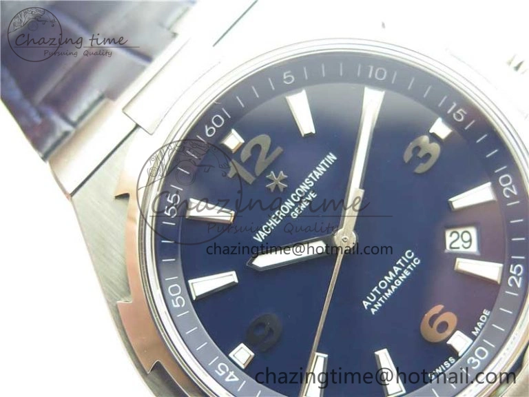 Overseas SS MKS 1:1 Best Edition Blue Dial on Blue Leather Strap MIYOTA 9015