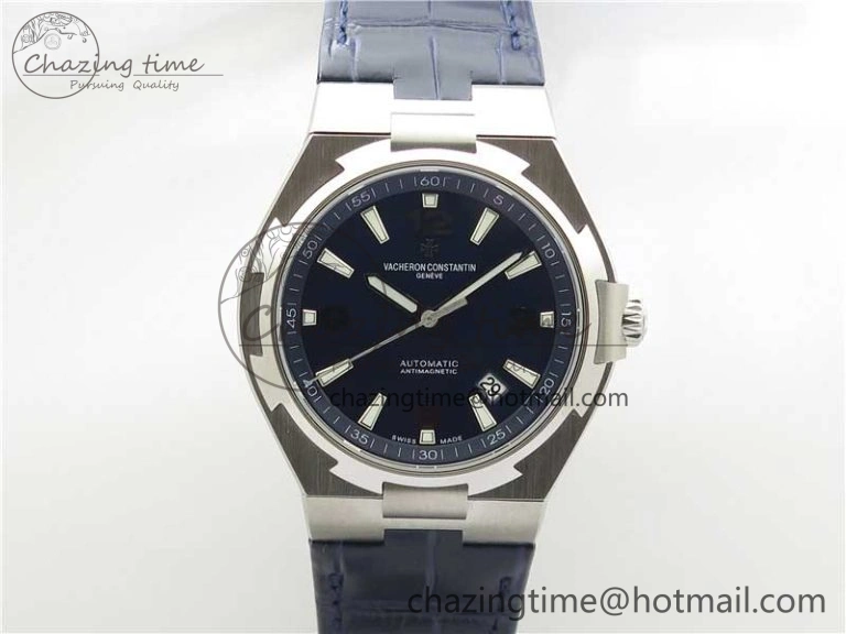 Overseas SS MKS 1:1 Best Edition Blue Dial on Blue Leather Strap MIYOTA 9015