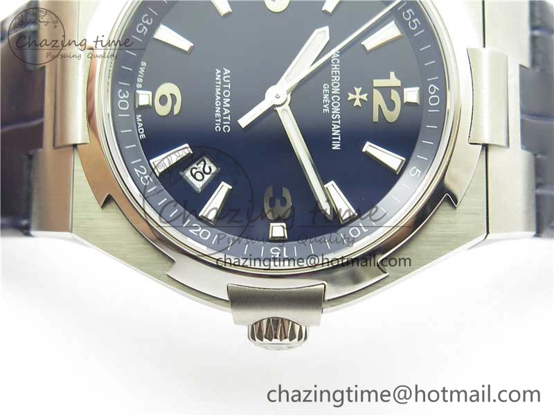 Overseas SS MKS 1:1 Best Edition Blue Dial on Blue Leather Strap MIYOTA 9015