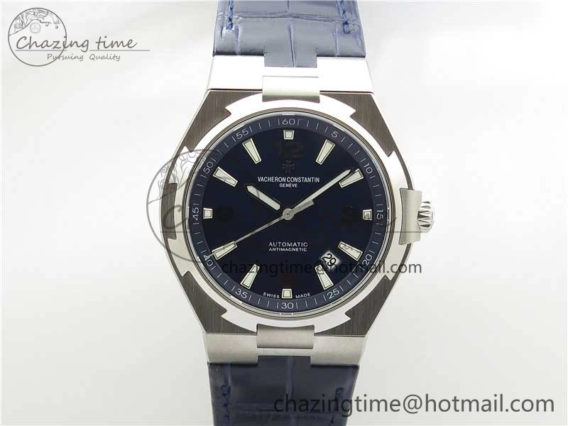 Overseas SS MKS 1:1 Best Edition Blue Dial on Blue Leather Strap MIYOTA 9015
