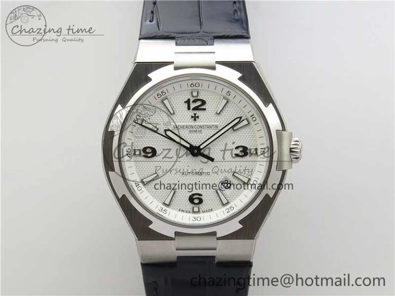 Overseas SS MKS 1:1 Best Edition White Dial on Black Leather Strap MIYOTA 9015