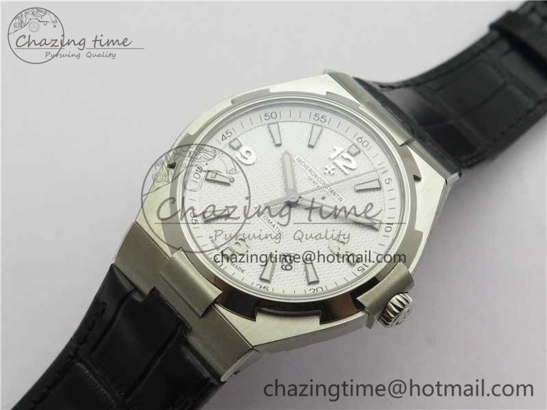 Overseas SS MKS 1:1 Best Edition White Dial on Black Leather Strap MIYOTA 9015