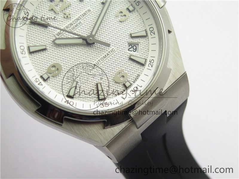 Overseas SS MKS 1:1 Best Edition White Dial on Black Rubber Strap MIYOTA 9015