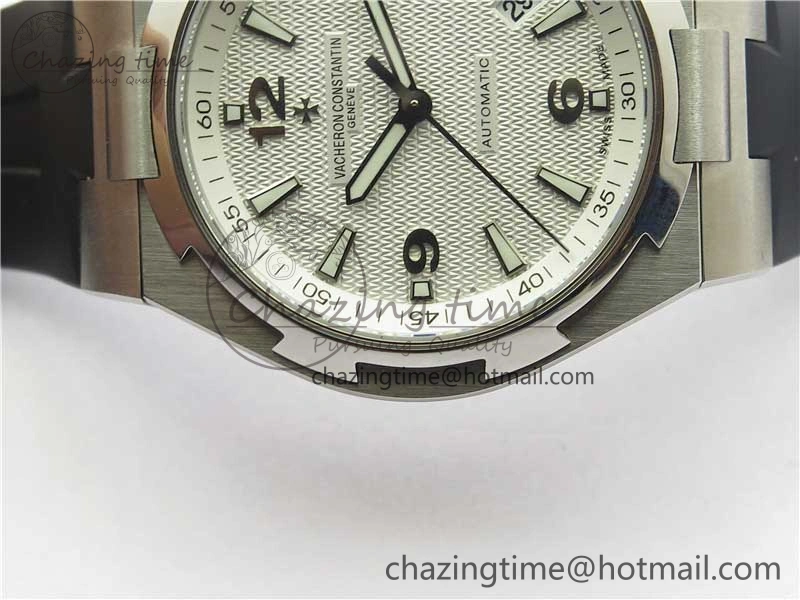 Overseas SS MKS 1:1 Best Edition White Dial on Black Rubber Strap MIYOTA 9015