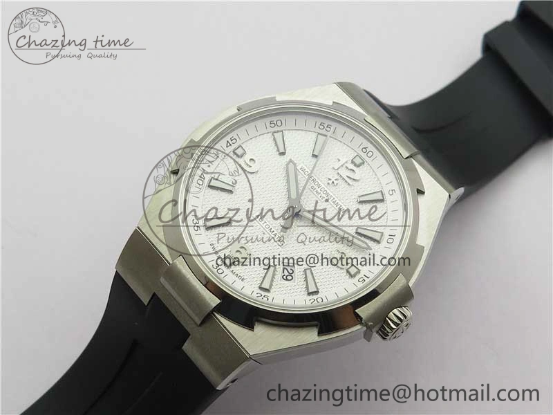 Overseas SS MKS 1:1 Best Edition White Dial on Black Rubber Strap MIYOTA 9015
