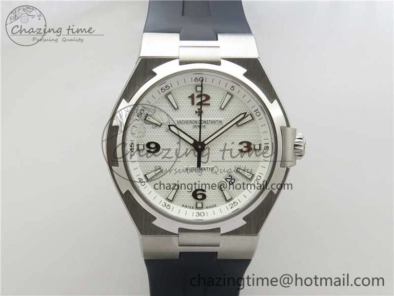 Overseas SS MKS 1:1 Best Edition White Dial on Black Rubber Strap MIYOTA 9015